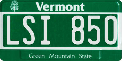 VT license plate LSI850