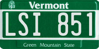 VT license plate LSI851