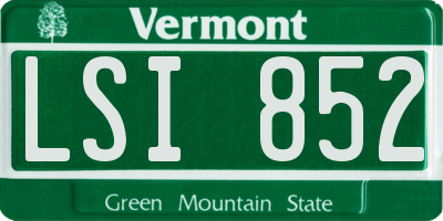 VT license plate LSI852