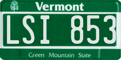 VT license plate LSI853