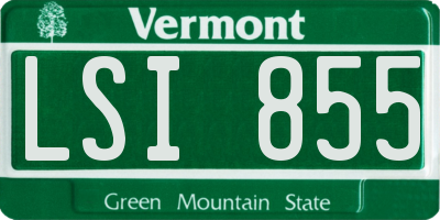 VT license plate LSI855