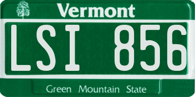 VT license plate LSI856