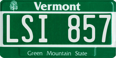 VT license plate LSI857