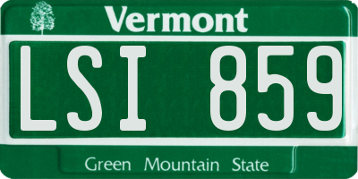 VT license plate LSI859