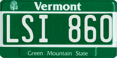 VT license plate LSI860