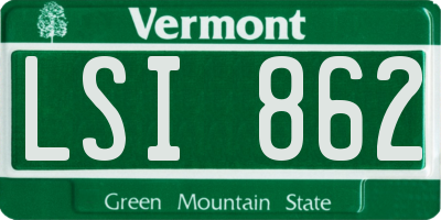 VT license plate LSI862