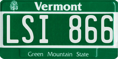 VT license plate LSI866