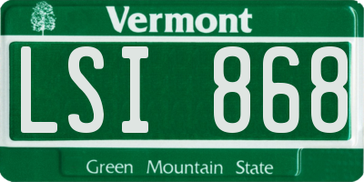 VT license plate LSI868