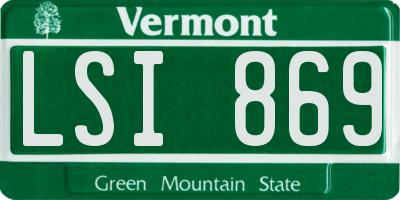 VT license plate LSI869