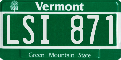 VT license plate LSI871