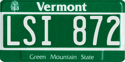 VT license plate LSI872