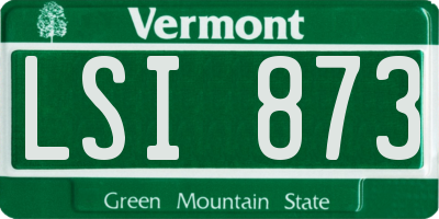 VT license plate LSI873