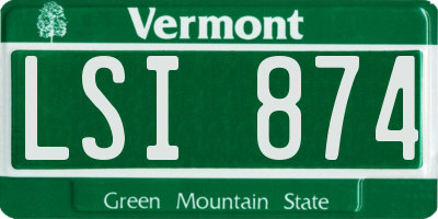 VT license plate LSI874