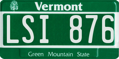 VT license plate LSI876