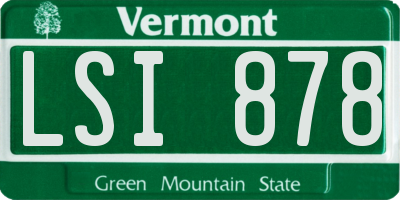 VT license plate LSI878