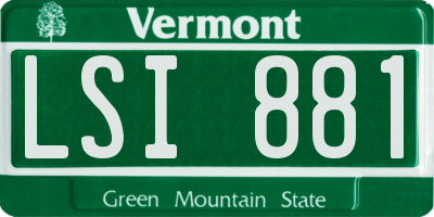 VT license plate LSI881