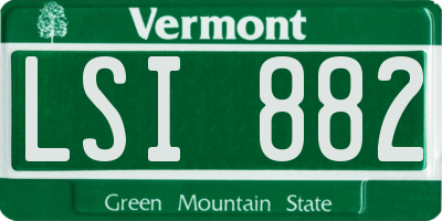 VT license plate LSI882