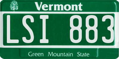 VT license plate LSI883