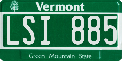 VT license plate LSI885
