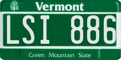 VT license plate LSI886