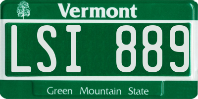 VT license plate LSI889