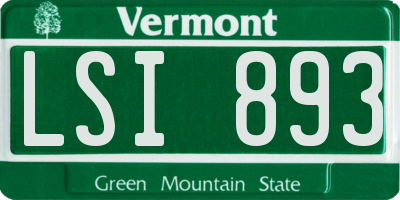 VT license plate LSI893