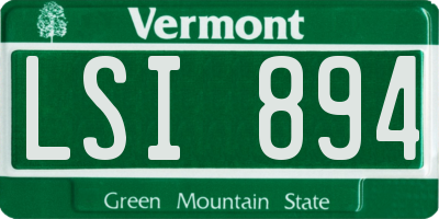 VT license plate LSI894