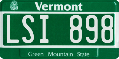 VT license plate LSI898