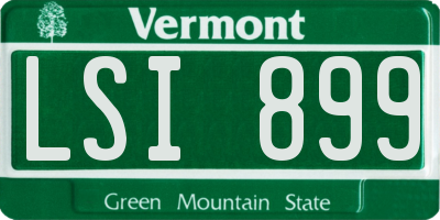 VT license plate LSI899