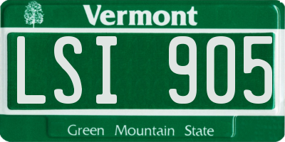 VT license plate LSI905