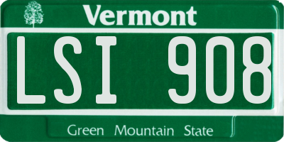 VT license plate LSI908