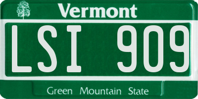 VT license plate LSI909