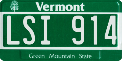 VT license plate LSI914