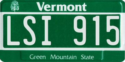 VT license plate LSI915