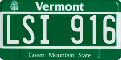 VT license plate LSI916