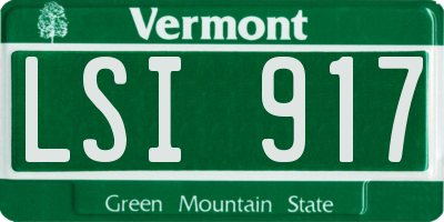 VT license plate LSI917