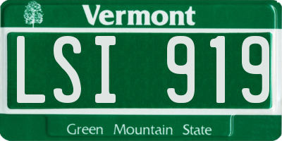VT license plate LSI919