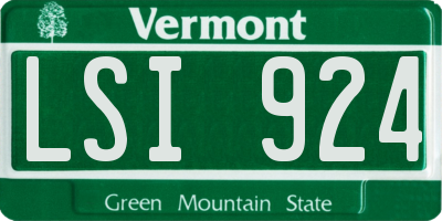 VT license plate LSI924