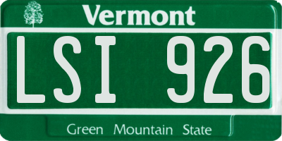 VT license plate LSI926