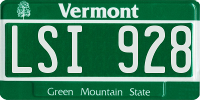 VT license plate LSI928