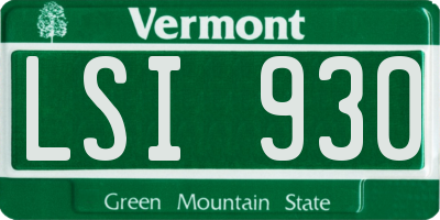 VT license plate LSI930