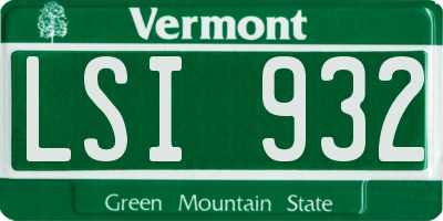 VT license plate LSI932