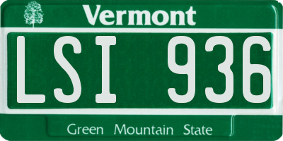 VT license plate LSI936