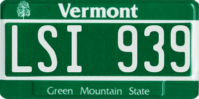 VT license plate LSI939