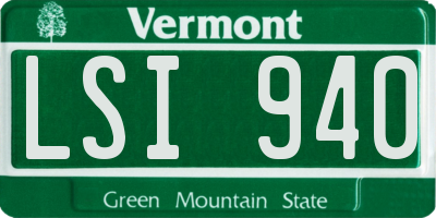 VT license plate LSI940
