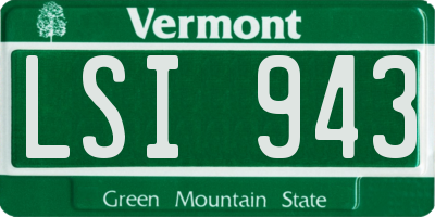 VT license plate LSI943