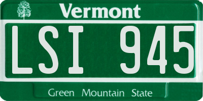VT license plate LSI945