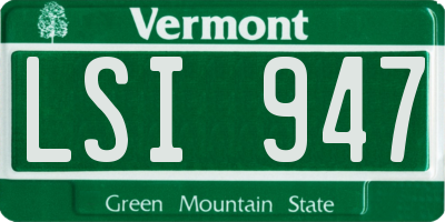 VT license plate LSI947
