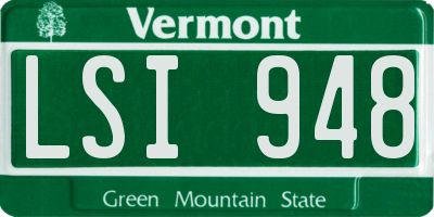 VT license plate LSI948