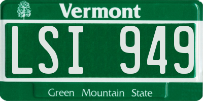 VT license plate LSI949